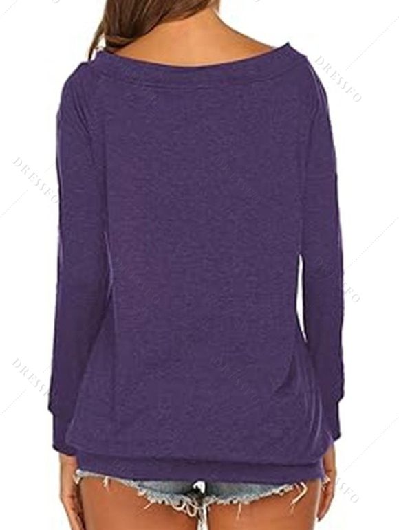 Haut décontracté chiné à manches longues et col incliné - Concorde S | US 4