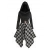 Robe à Capuche Asymétrique Ceinturée Manches Longues à Col Bénitier - Noir M | US 6