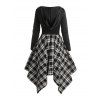 Robe à Capuche Asymétrique Ceinturée Manches Longues à Col Bénitier - Noir M | US 6
