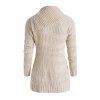Pull texturé de couleur unie, haut à manches longues replié avec boutons factices - Beige XXL | US 14