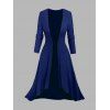 Ensemble robe à bretelles spaghetti et haut ouvert sur le devant à imprimé géométrique colorblock - Bleu profond M | US 6