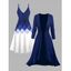Ensemble robe à bretelles spaghetti et haut ouvert sur le devant à imprimé géométrique colorblock - Bleu profond XXXXL | US 18