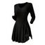 Robe texturée de couleur unie, mini-robe à col en V et manches longues - café lumière XXL | US 12