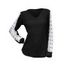 Haut colorblock à manches en dentelle et ourlet incurvé texturé - Noir XXL | US 12