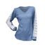 Haut colorblock à manches en dentelle et ourlet incurvé texturé - Abricot XL | US 10