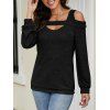 Haut décontracté à manches longues et épaules dénudées - Noir M | US 6