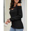 Haut décontracté à manches longues et épaules dénudées - Noir M | US 6