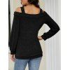 Haut décontracté à manches longues et épaules dénudées - Noir M | US 6