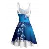Christmas Couple Outfit Snowflake Bell Star Print Dress and Shirt Set - Bleu S | US 4