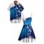 Christmas Couple Outfit Snowflake Bell Star Print Dress and Shirt Set - Bleu S | US 4