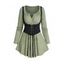 Ensemble 2 pièces colorblock avec haut à découpes et débardeur à lacets - Vert profond XXL | US 14