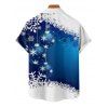 Chemise de Noël pour homme à imprimé flocons de neige, cloches et étoiles - INDIGO COLOR 5XL
