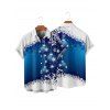 Chemise de Noël pour homme à imprimé flocons de neige, cloches et étoiles - INDIGO COLOR 5XL