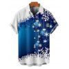 Chemise de Noël pour homme à imprimé flocons de neige, cloches et étoiles - INDIGO COLOR 5XL