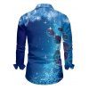 Chemise de Noël à manches longues pour homme, imprimé flocons de neige et cloches - INDIGO COLOR 5XL