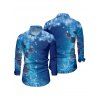 Chemise de Noël à manches longues pour homme, imprimé flocons de neige et cloches - INDIGO COLOR 5XL