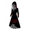 Gothic Outfit Pumpkin Print High Low Hoodie Dress and Earrings Boots Set - Noir S | US 4