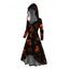 Robe à capuche d'Halloween à lacets, imprimé crânes et citrouilles - Noir XXL | US 14