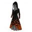 Robe à capuche d'Halloween à imprimé chauve-souris colorblock, à lacets, coupe haute et basse - Noir XXL | US 14