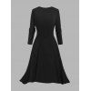 Ensemble robe à bretelles spaghetti et haut ouvert sur le devant à imprimé géométrique colorblock - Noir S | US 4