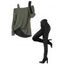 Women Outfit Skew Neck Textured Solid Color Top and Grommet Lace Up Leggings Set - Blanc S | US 4