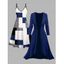 Ensemble robe à bretelles spaghetti et haut ouvert sur le devant à imprimé géométrique colorblock - Noir S | US 4