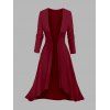 Ensemble robe à bretelles spaghetti et haut ouvert sur le devant à imprimé géométrique colorblock - Rouge Vineux XL | US 12