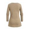 Haut 2 en 1 à manches longues et nœud papillon en faux twinset colorblock - café lumière M | US 6