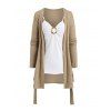 Haut 2 en 1 à manches longues et nœud papillon en faux twinset colorblock - café lumière M | US 6