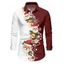 Chemise de Noël pour homme, imprimé Père Noël et flocons de neige, colorblock - Rouge Vineux M | US 6
