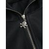 Gothic Women Outfit Lace Up Asymmetrical Hooded Coat and Grommet Pants Set - Noir S | US 4