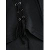 Gothic Women Outfit Lace Up Asymmetrical Hooded Coat and Grommet Pants Set - Noir S | US 4