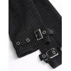 Women Outfit Solid Color Knitted Lace Up Buckle Dress and Heart Choker Boots Set - Noir S | US 4
