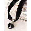 Women Outfit Solid Color Knitted Lace Up Buckle Dress and Heart Choker Boots Set - Noir S | US 4