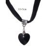 Women Outfit Solid Color Knitted Lace Up Buckle Dress and Heart Choker Boots Set - Noir S | US 4