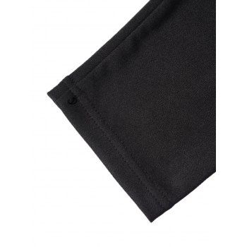 Gothic Women Outfit Solid Color O-ring Cut Out Top and Grommet Leggings Set