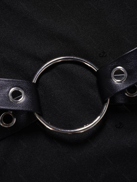 Haut gothique uni à manches longues et œillets découpés - Noir M | US 6