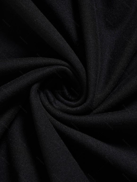 Haut gothique uni à manches longues et œillets découpés - Noir M | US 6