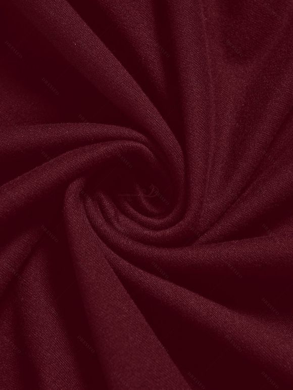 Haut gothique uni à manches longues et œillets découpés - Rouge foncé S | US 4