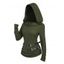 Sweat à capuche en tricot texturé de couleur unie avec ceinture et manches longues - Vert Armée L | US 8-10