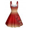 Robe de Noël mini-robe en fausse fourrure à imprimé flocon de neige et cloche - Rouge S | US 4