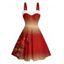Robe de Noël mini-robe en fausse fourrure à imprimé flocon de neige et cloche - Rouge S | US 4