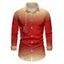 Chemise de Noël à manches longues pour homme, imprimé flocons de neige et cloches - Rouge S