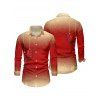 Chemise de Noël à manches longues pour homme, imprimé flocons de neige et cloches - Rouge S