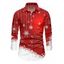 Chemise de Noël à manches longues pour homme, imprimé flocons de neige colorblock - Rouge S