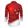 Chemise de Noël à manches longues pour homme, imprimé flocons de neige colorblock - Rouge S