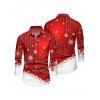 Chemise de Noël à manches longues pour homme, imprimé flocons de neige colorblock - Rouge S