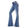 Pantalon en denim évasé à poches, taille haute, fermeture éclair, long, jean - Bleu Toile de Jean L | US 8