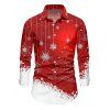 Christmas Couple Outfit Colorblock Snowflake Print Faux Fur Dress and Shirt Set - Rouge S | US 4
