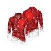 Christmas Couple Outfit Colorblock Snowflake Print Faux Fur Dress and Shirt Set - Rouge S | US 4